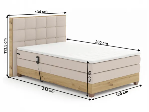 Elektrická polohovacia boxspringová posteľ TINA 120 Tempo Kondela