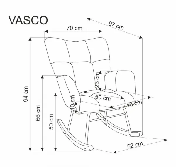 Hojdacie kreslo VASCO Halmar Šedá