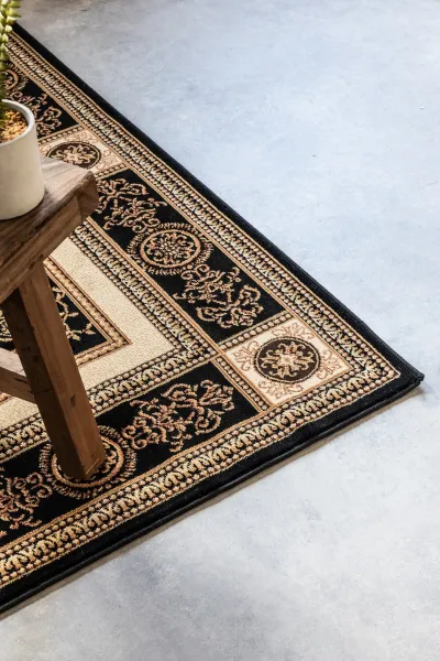 Koberec Herat Guzara čierny / krémový