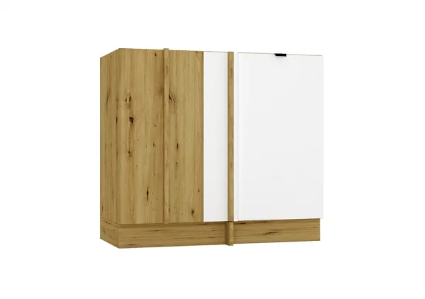 Artstolk Rohová kuchynská linka GIANNA C | dub artisan/biela 200-260 cm Prevedenie: s pracovnou doskou