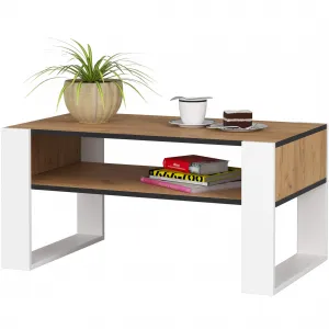 Ak furniture Konferenční stolek DOMI dub craft zlatý/bílý