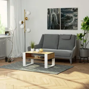 Ak furniture Konferenční stolek DOMI dub craft zlatý/bílý