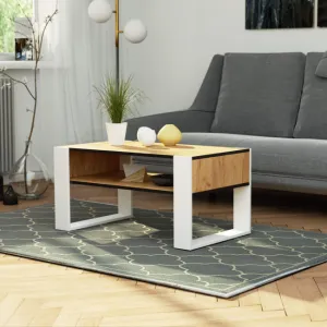 Ak furniture Konferenční stolek DOMI dub craft zlatý/bílý