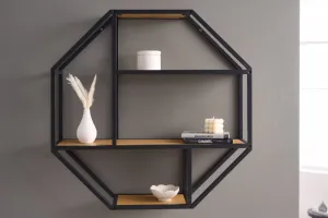 Nástenný regál ATALANTA Dekorhome Čierna