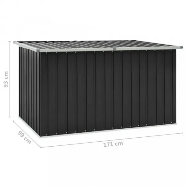 Záhradný úložný box 171x99x93 cm oceľ Dekorhome Šedá