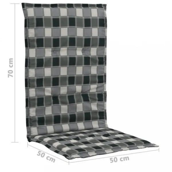 vidaXL Podložky na záhradné stoličky, vysoké operadlo 4 ks 120x50x3 cm