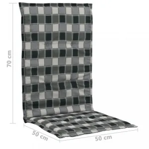 vidaXL Podložky na záhradné stoličky, vysoké operadlo 4 ks 120x50x3 cm