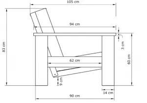 MarLiving Kreslo MEXICO 02 so sklápacím operadlom z masívu/krémové