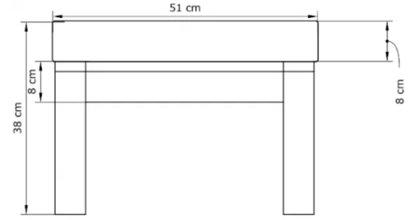 MarLiving Taburet MEXICO 02 51 cm z masívu/béžový