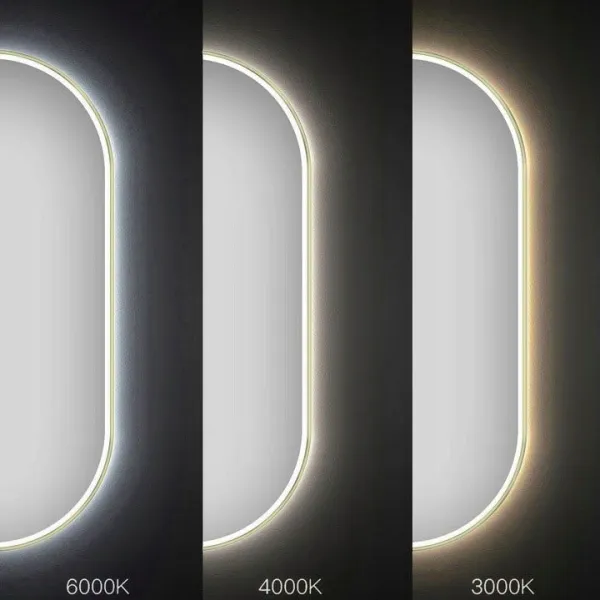 Tutumi Oválné dotykové zrcadlo s LED osvětlením OVL I. 50x100 cm zlaté