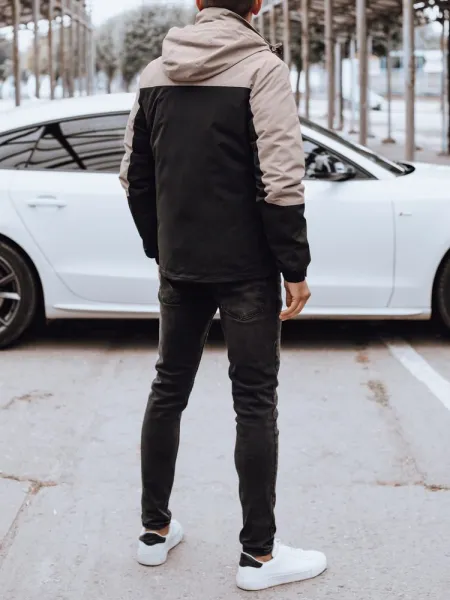 Trendy bunda s kapucňou pre pánov čierna