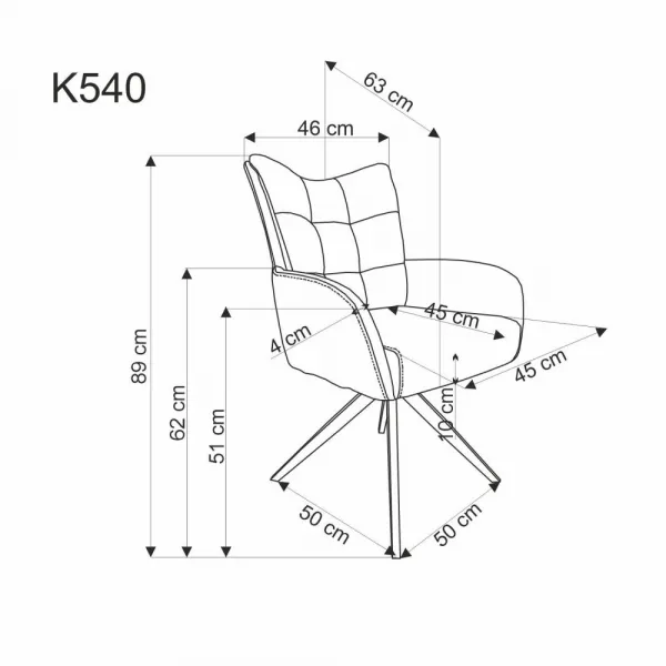 Otočné jedálenské kreslo K540 Halmar Šedá