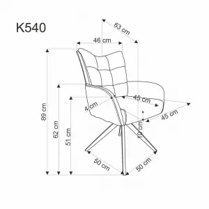 Otočné jedálenské kreslo K540 Halmar Šedá