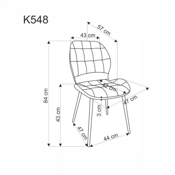 Jedálenská stolička K548 Halmar Šedá