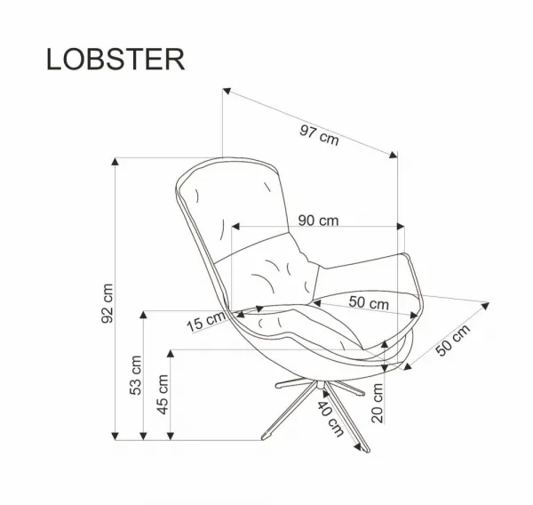Otočné kreslo LOBSTER Halmar
