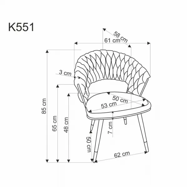Jedálenské kreslo K551 Halmar Šedá