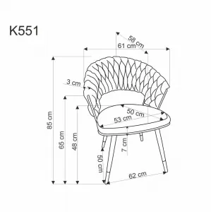 Jedálenské kreslo K551 Halmar Šedá
