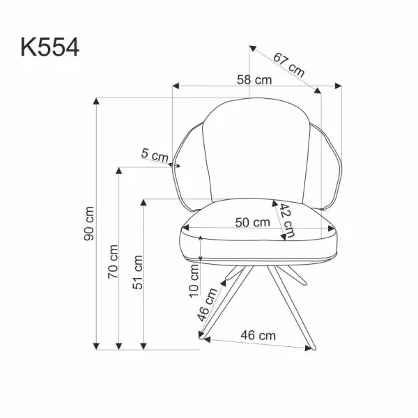 Otočné jedálenské kreslo K554 Halmar Šedá