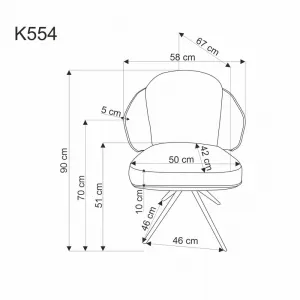 Otočné jedálenské kreslo K554 Halmar Šedá