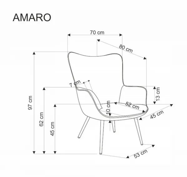 Kreslo ušiak AMARO Halmar