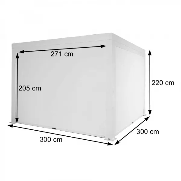 Bioklimatická pergola HWC-L46 3x3 so 4 bočnými stenami