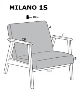 Kreslo MILANO 1S Halmar Béžová