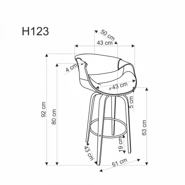 Barová stolička H123 Halmar