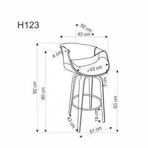 Barová stolička H123 Halmar