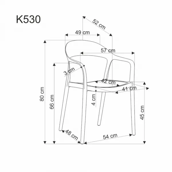 Stohovateľná stolička K530 Halmar
