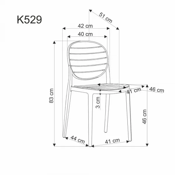 Stohovateľná stolička K529 Halmar Černá