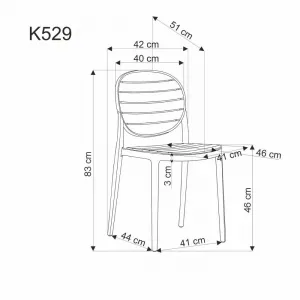 Stohovateľná stolička K529 Halmar Černá
