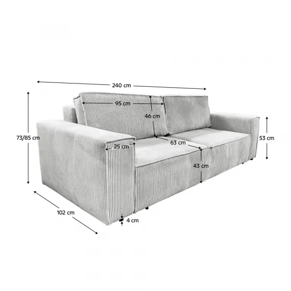 Rozkladacia pohovka HARPERA BIG SOFA Tempo Kondela Krémová