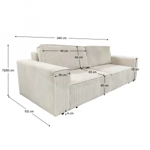 Rozkladacia pohovka HARPERA BIG SOFA Tempo Kondela Krémová