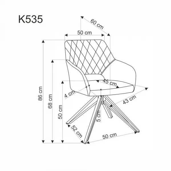 Otočné jedálenské kreslo K535 Halmar Zelená