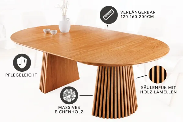 Rozkladací jedálenský stôl RURURA Dekorhome Dub