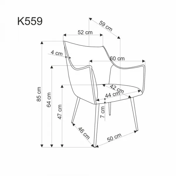 Jedálenské kreslo K559 Halmar Šedá