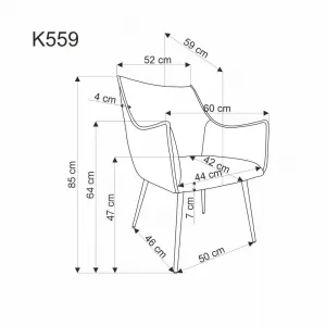 Jedálenské kreslo K559 Halmar Šedá