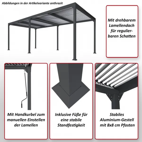 Bioklimatická pergola HWC-L46 3x6