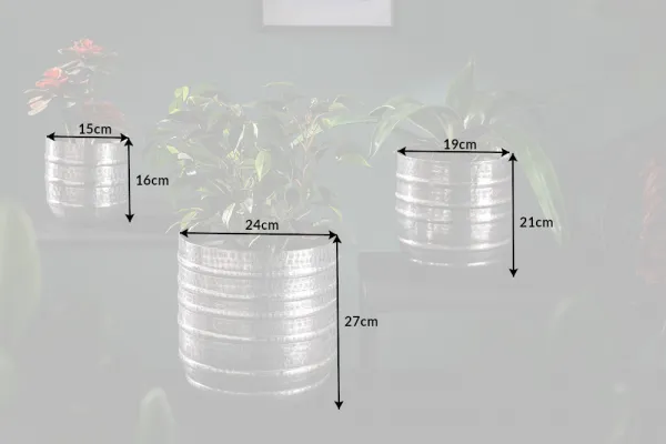 Kvetináč 3 ks SINIS Dekorhome Zlatá