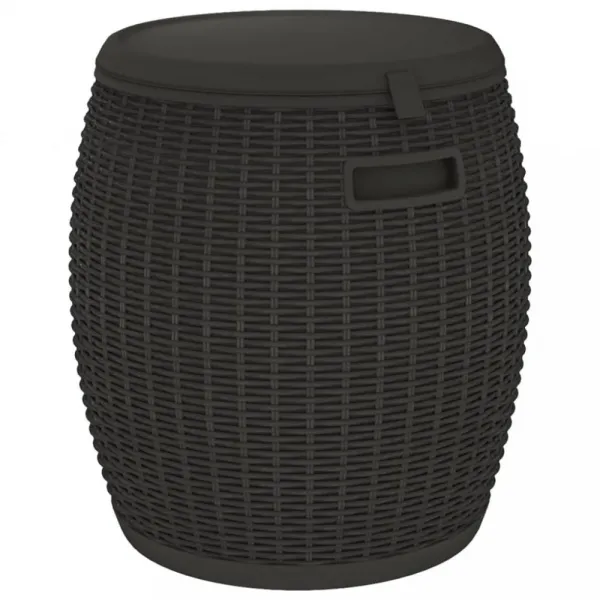 Záhradný stolík / úložný box Dekorhome Černá