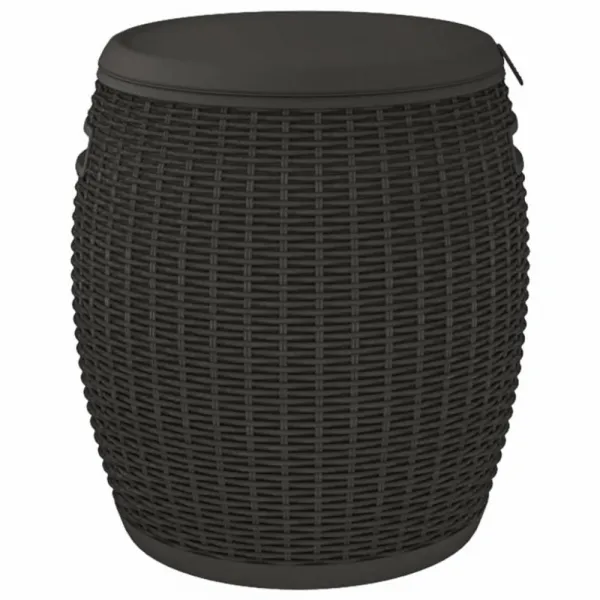 Záhradný stolík / úložný box Dekorhome Černá
