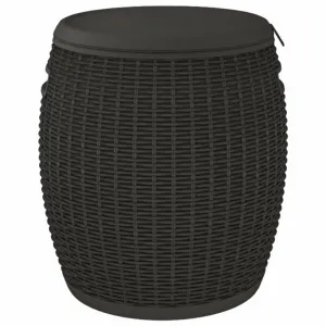 Záhradný stolík / úložný box Dekorhome Černá