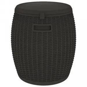 Záhradný stolík / úložný box Dekorhome Černá