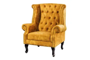 Chesterfield kreslo MIDAS Dekorhome Horčicová