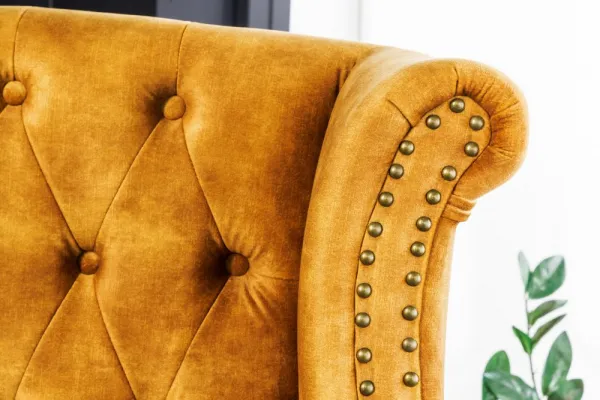 Chesterfield kreslo MIDAS Dekorhome Horčicová