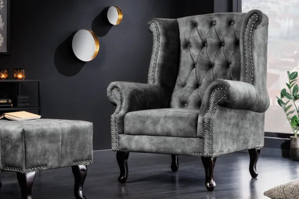 Chesterfield kreslo MIDAS Dekorhome Horčicová