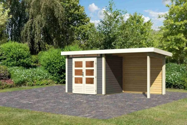 Drevený záhradný domček KANDERN 2 s prístavkom 235 Lanitplast