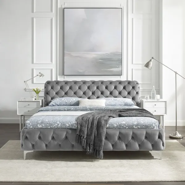 Chesterfield posteľ ZETHOS Dekorhome Krémová