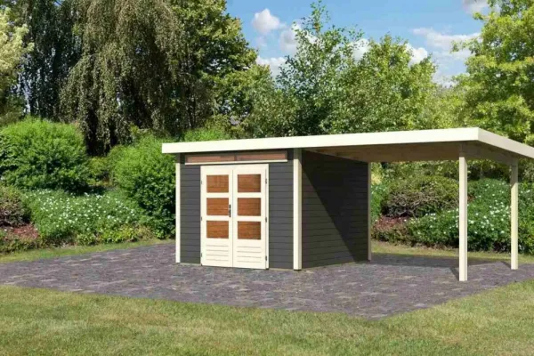 Drevený záhradný domček KANDERN 6 s prístavkom 320 Lanitplast