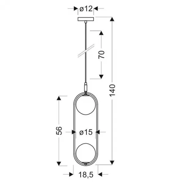 Závesná lampa CORDEL 2xG9 Candellux